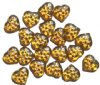 20 13mm Topaz with Silver Stars Glass Heart Bead Pendants